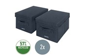 Archivering & Opslag - Leitz Stoffen opbergdoos met deksel klein, Fluweel grijs, set van 2 - 61460089