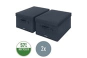 Archivering & Opslag - Leitz Stoffen opbergdoos met deksel middelgroot, Fluweel grijs, set van 2 - 61440089