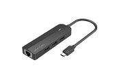 USB hub - Vention USB-C to USB 2.0*3/RJ45/Micro-B HUB 0.15M Black ABS Type USB hub - 5 - USB 2.0 - Zwart - TGOBB