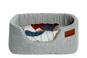 Honden - Danish Design Colour Block Silver Lux Slumber bed M - d01921