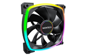 Case Fan - Montech RX140 PWM BK - Reverse - Case ventilator - 140mm - Zwart met RGB-licht - 28 dBA - RX140 PWM BK