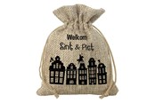 Kleine cadeautjes voor kinderen - Folat BV Jute Gift Bag - Welcome Sint & Piet - 65695
