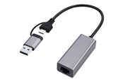 Netwerk-adapter (netwerkkaart, printserver, enz.) - Gembird Cablexpert A-USB3AC-LAN-01 USB 3.1 + type-C Gigabit network adapter space grey - A-USB3AC-LAN-01