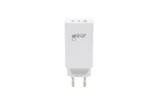 Mobiel - Adapters & Opladers - GEAR Charger GAN 220V 2xUSB-C + 1xUSB-A PD 45W + 18W + 3A (total 65W) White - 665088