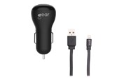 Mobiel - Adapters & Opladers - GEAR Charger 12V 1xUSB 1A Black Lightning Cable 1m MFI - 665008