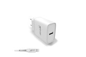Mobiel - Adapters & Opladers - GEAR Charger 220V 1xUSB 2.4A White Lightning cable 1m MFI C89 - 665093