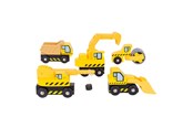 Houten speelgoed - Bigjigs Wooden Work Vehicles 5pcs. - BJT065