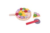 Houten speelgoed - Bigjigs Wooden Pizza with Toppings - BJ457