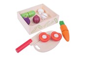 Houten speelgoed - Bigjigs Wooden Box with Cut Vegetables - BJ473