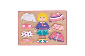 Speelgoed voor baby's - Bigjigs Wooden Dress Up Puzzle Girl 10pcs. - BB057
