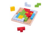 Speelgoed voor baby's - Bigjigs Wooden Block Puzzle Patterns - 33019