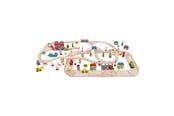 Houten speelgoed - Bigjigs Wooden Train Track and Car Track Set 105dlg. - BJT032
