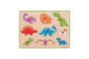 Puzzels - Bigjigs Wooden Stud Puzzle Dino's 9dlg. Hout - BJ257