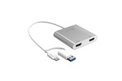 Beelscherm- en tv-kabel - j5create USB-C to Dual HDMI - 20cm - JCA365-N