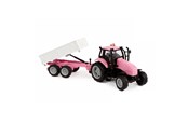 Speelgoedauto - Kids Globe Die-cast Tractor with Trailer - Pink - 510241