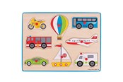 Puzzels - Bigjigs Wooden Stud Puzzle Vehicles 8 pieces. Hout - BJ260