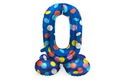Speelgoed - Folat BV Standing Foil Balloon Colorful Dots Number 0 - 72cm - 63970