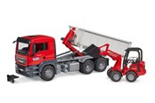 Speelgoedauto - Bruder Truck w Roll-Off-Container & Schäffer loader - BR3767