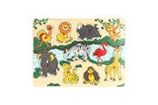 Puzzels - Playwood Wooden Stud Puzzle Wild Animals 10 pcs. Hout - 03627