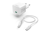 Mobiel - Adapters & Opladers - Hama Charger USB-C with USB-C Cable PD 25W 1.5m Cable White - 00201624