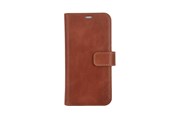 Mobiel - Covers & Cases - Radicover Wallet Case 2in1 Anti Radiation Leather MagS Brown - iPhone 15 - RAD287