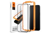 Mobiel - Beschermend glas - Spigen Glass tR AlignMaster 2 Pack - FC Black - iPhone 15 - AGL06906