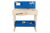 Speelgoedpop - Small Foot - Wooden Toy Workbench Blue with Accessories - 10839