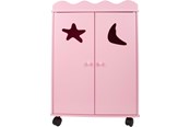 Pop, teddybeer en materiaal - Small Foot - Wooden Dolls Wardrobe Pink - 2880