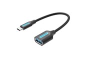 USB hub - Vention USB-C 3.1 Male to USB Female Cable 0.15m Black USB hub - 1 - USB 3.1 - Zwart - CCVBB