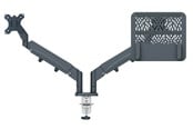 Monitorbevestiging - Leitz Ergo Ruimtebesparende Dubbele Monitor- en Laptoparm - 65380089