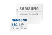 Geheugenkaart - Samsung EVO Plus microSD/SD - 160MB/s - 64GB - MB-MC64SA/EU