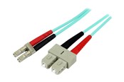 Netwerk - kabel - StarTech.com 1m Fiber Optic Cable - 10 Gb Aqua - Multimode Duplex 50/125 - LSZH - LC/SC - OM3 - LC to SC Fiber Patch Cable - patch cable - 1 m - aqua - Blauw - 1m - A50FBLCSC1