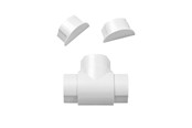 Kabelgoot, Kabelhoes & Kabelbinders - D-LINE Adapter Kit 50x25mm 3 Pieces White - AVAP5025W