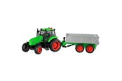 Speelgoedauto - Kids Globe Tractor with Trailer Light & Sound 1:32 - 510653
