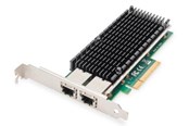 Netwerk-adapter (netwerkkaart, printserver, enz.) - DIGITUS - network adapter - PCIe - 10 Gigabit Ethernet x 2 - DN-10163