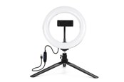 Statief - Puluz Tripod Mount with 20cm LED Ring Vlogging - PKT3073B