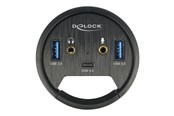 USB hub - DeLOCK In-Desk Hub USB hub - 3 - Zwart - 62794