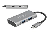 USB hub - DeLOCK - hub - 4 ports USB hub - 4 - USB 3.0 - Zilver - 63260