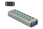 USB hub - DeLOCK - hub - 7 ports USB hub - 7 - USB 3.1 - Zilver - 63264