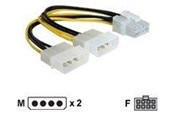 Voedingskabel (intern) - DeLOCK - power adapter - 4 pin internal power (12V) to 8 pin PCIe power - 30 cm - 82397