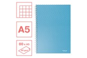 Schrijfblokken, formulieren en notitieboekjes - Esselte  Colour'Breeze A5 Notebook squared wirebound Blue - 628466