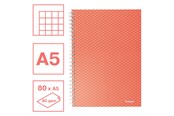 Schrijfblokken, formulieren en notitieboekjes - Esselte  Colour'Breeze A5 Notebook squared wirebound Coral - 628468