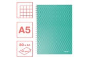 Schrijfblokken, formulieren en notitieboekjes - Esselte  Colour'Breeze A5 Notebook squared wirebound Green - 628467
