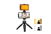 Statief - Puluz Live broadcast kit tripod mount + LED lamp + phone clamp - PKT3131B