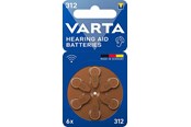Batterij - VARTA Hearing aid batteries 312 PR41 (zinc air Button cell 1.45V) 6-pack - 24607101416