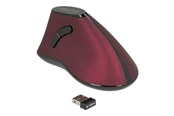 Muis - DeLOCK - vertical mouse - 2.4 GHz - black / red - Vertical mouse - Optisch - 5 knoppen - Zwart - 12528
