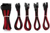 Voedingskabel (intern) - DUTZO Sleeved voeding verlengkabel kit (v2) - Zwart / Rood - DSC-PCEV230CMBR
