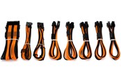 Voedingskabel (intern) - DUTZO Sleeved voeding verlengkabel Pro kit - Zwart / Oranje - DSC-PCEP30CMBO