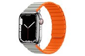 Smartwatch - Accessoires - Lippa Apple Watch Magnetic Silicone Strap 42/44/45/49 - Gray / Orange - LPAW113