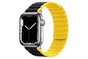 Smartwatch - Accessoires - Lippa Apple Watch Magnetic Silicone Strap 38/40/41 - Black/Yellow - LPAW080